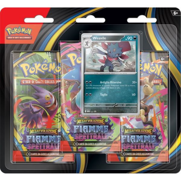 Megaevoluzione: Fiamme Spettrali – 3 Pack Blister – Weavile (ITA) – PREORDER