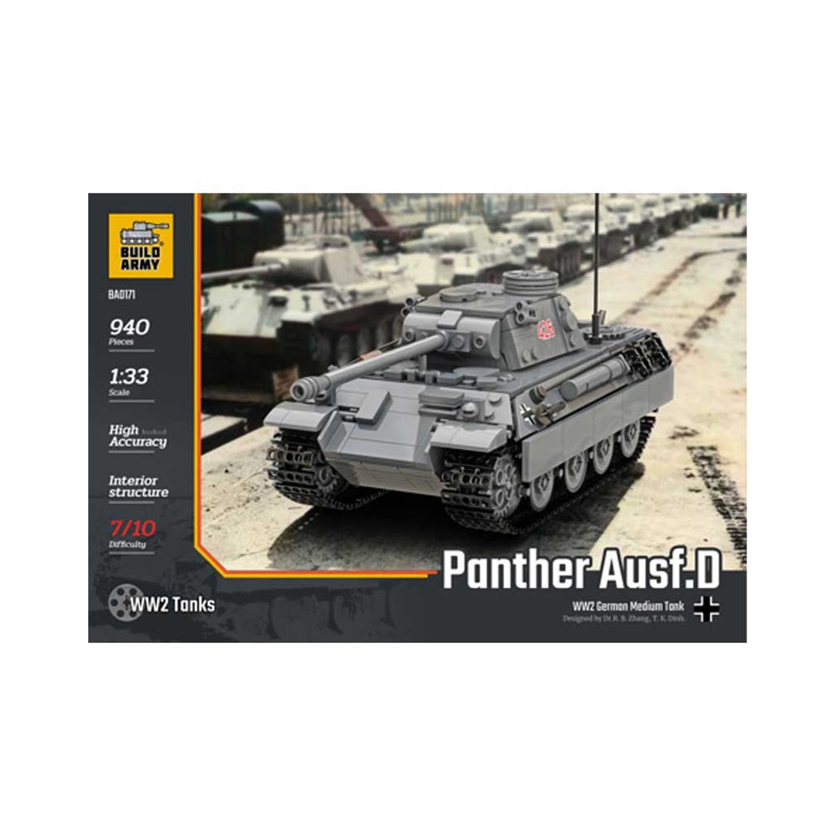 BUILD ARMY - 0171- WW2 German Panther Ausf.D tank - immagine 2