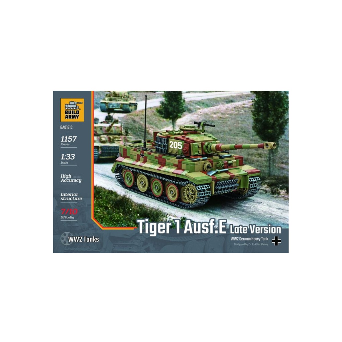 BUILD ARMY - 0181C - WW2 German Tiger 1 E Late Version in Camouflage - immagine 5