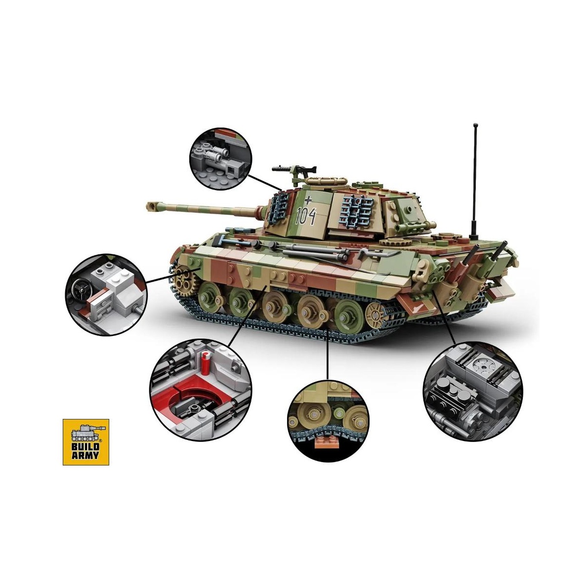 BUILD ARMY - 0182C - WW2 German King Tiger in Camouflage_V2 - immagine 2