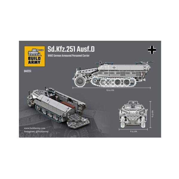 BUILD ARMY - 0251 -WW2 German Sd.Kfz.251 Ausf.D V2 - immagine 3