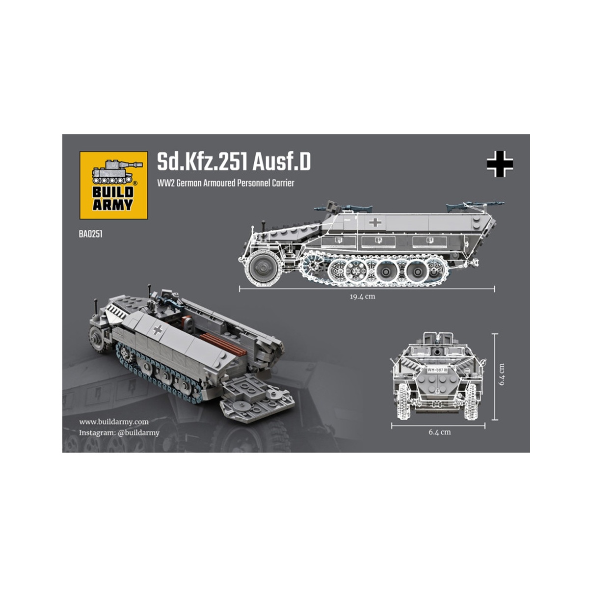BUILD ARMY - 0251 -WW2 German Sd.Kfz.251 Ausf.D V2 - immagine 3