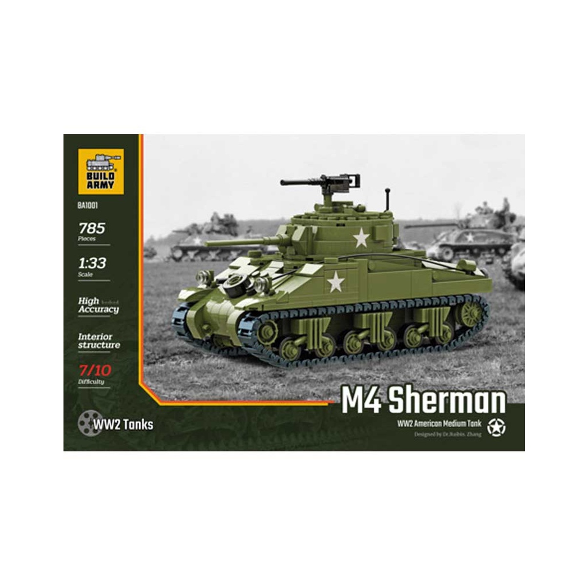 BUILD ARMY - 1001 - WW2 M4 Sherman tank_V3 - immagine 4