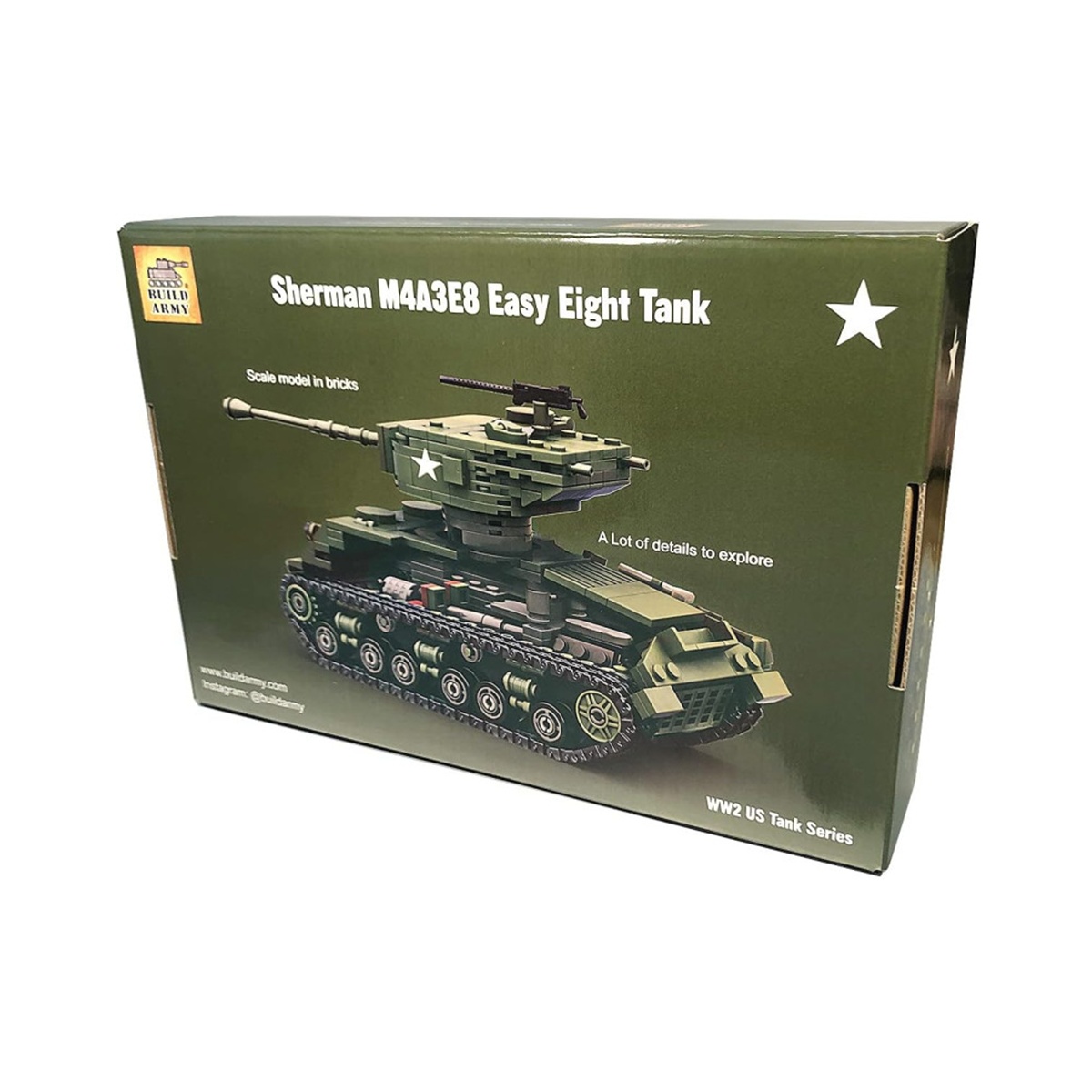 BUILD ARMY - 1002 - WW2 M4A3E8 Sherman Easy8 tank - immagine 5