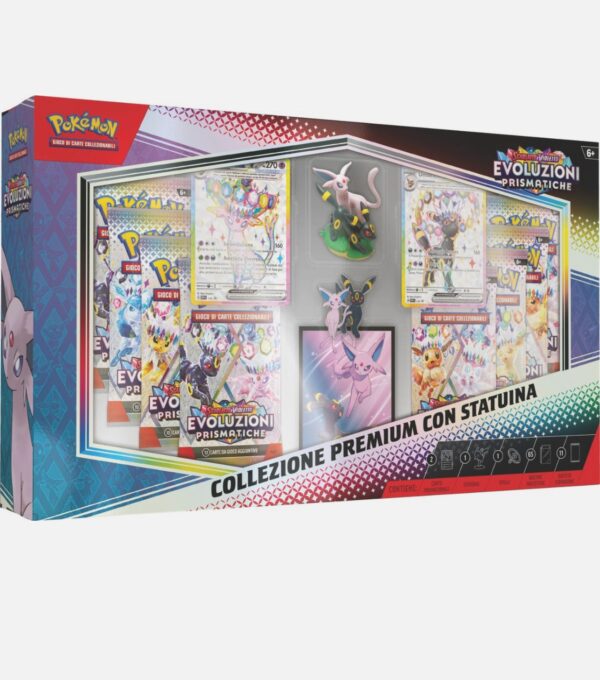 Collezione Premium Evoluzioni Prismatriche con Statuina Espeon e Umbreon